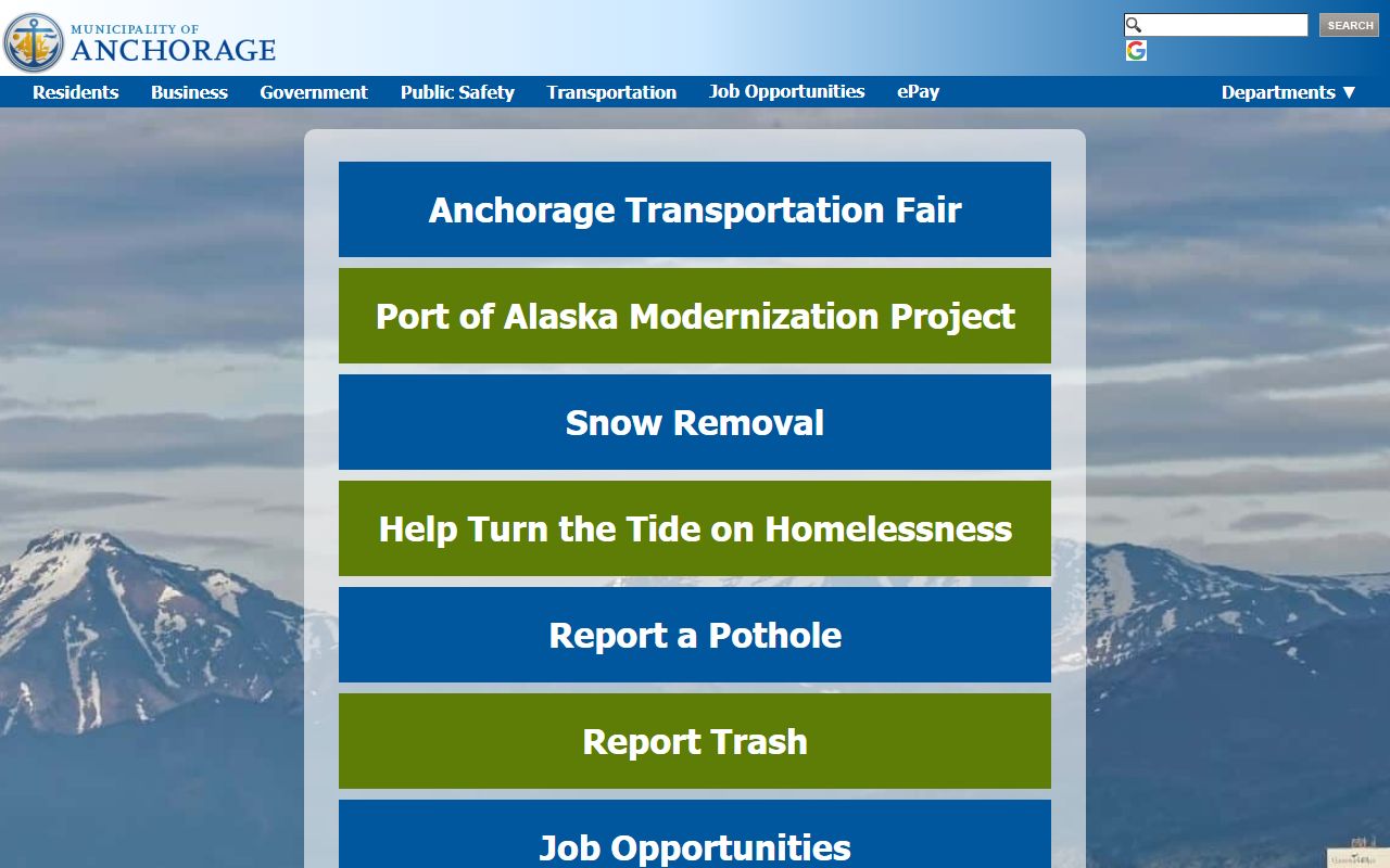 Eagle River Alaska public records Municipality of Anchorage portal