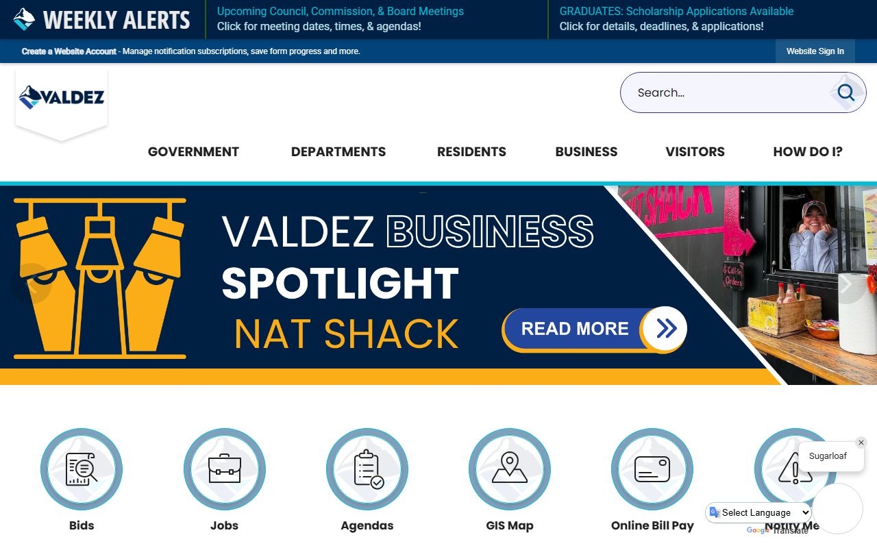 Valdez Alaska public records city website