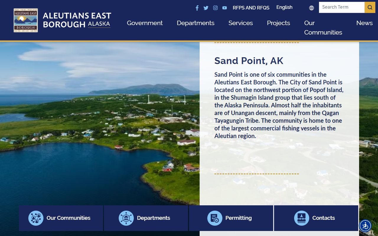 Aleutians East Borough official website showing public records resources