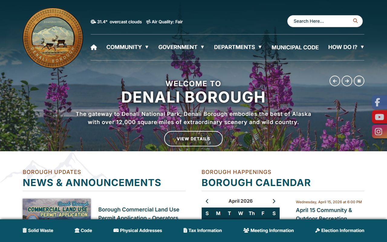 Denali Borough public records - official borough website
