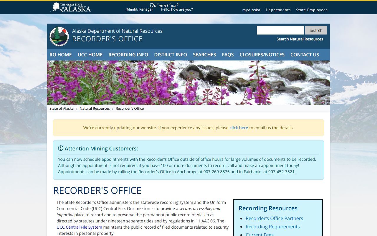 Haines Borough public records - DNR Recorder's Office