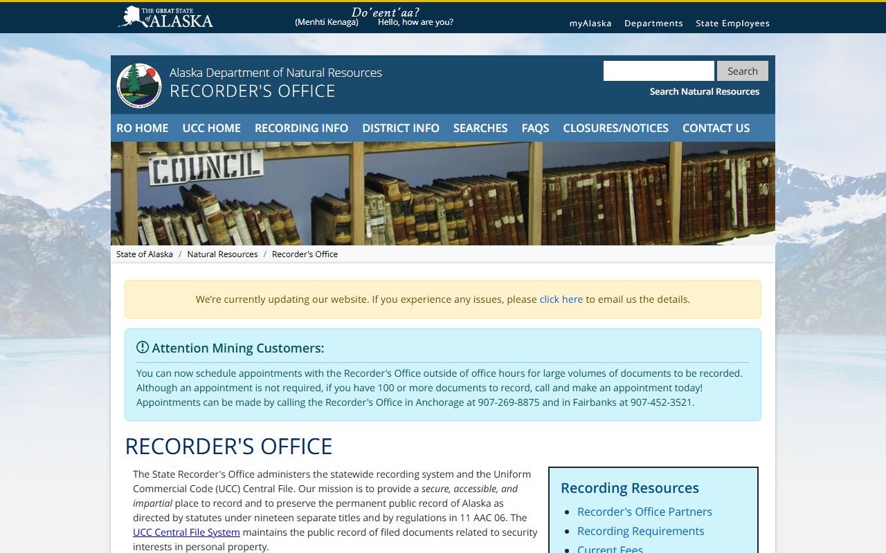 Nome Census Area public records DNR land records portal