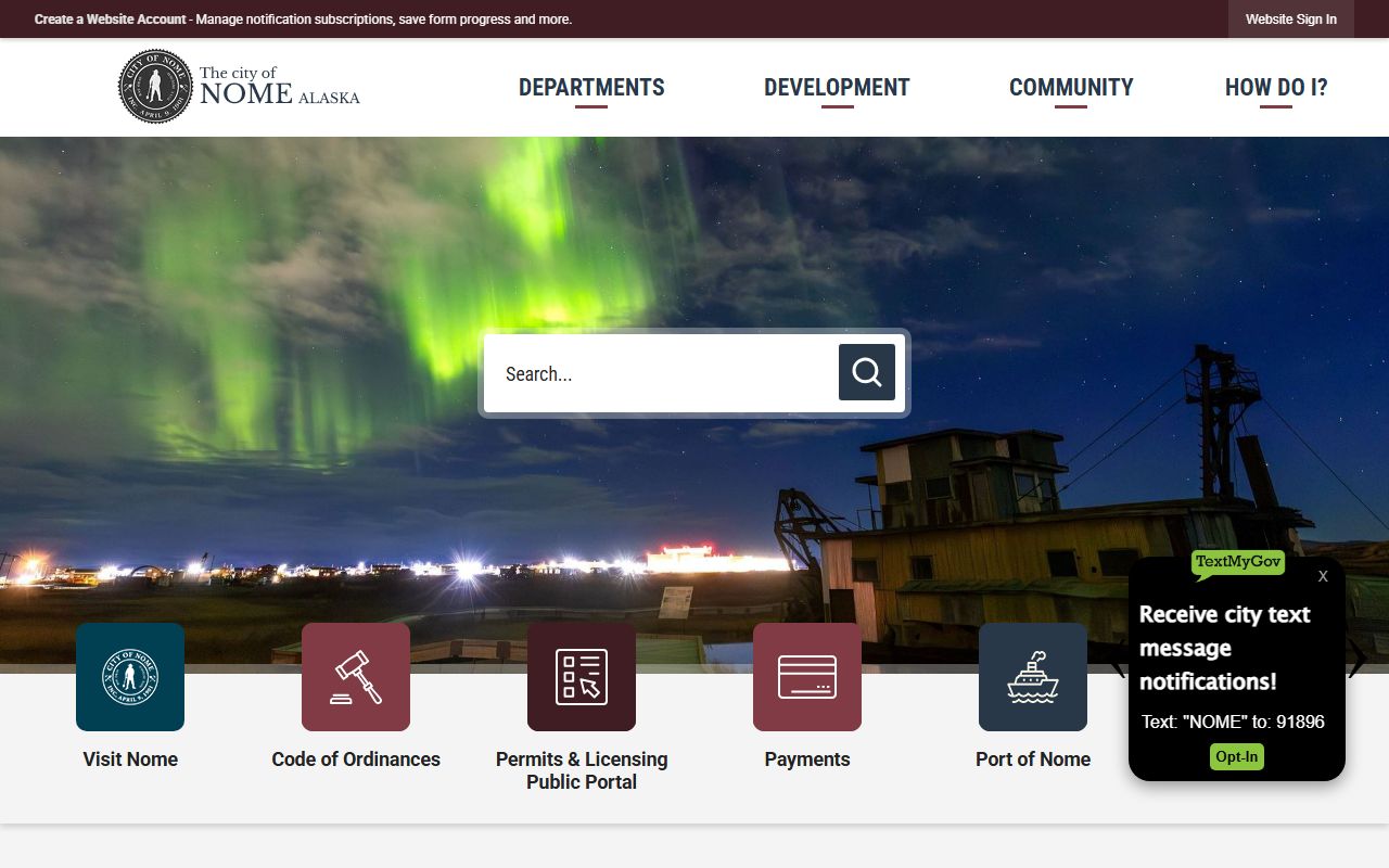 Nome Census Area public records city of Nome website