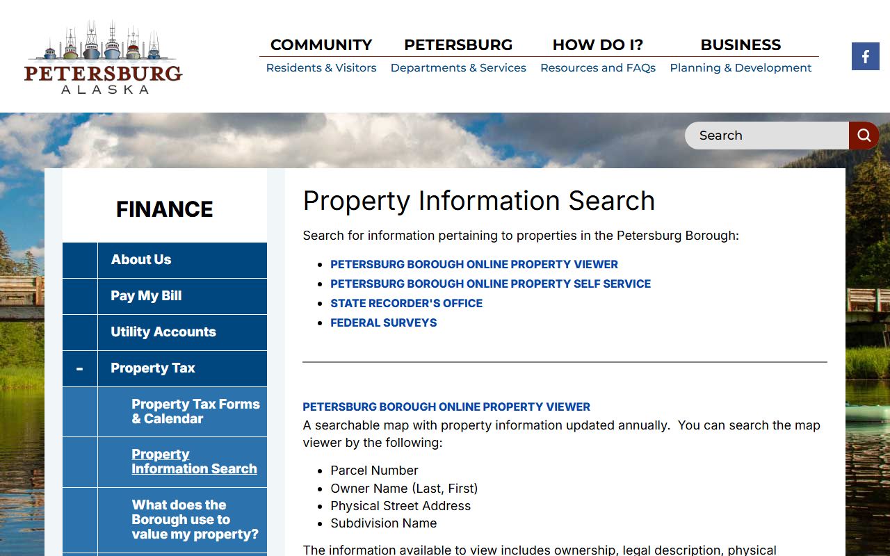 Petersburg Borough public records property information search portal