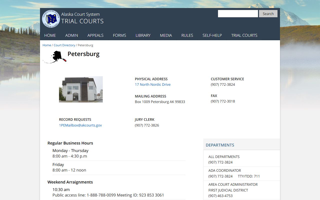 Petersburg Borough public records Alaska court system directory