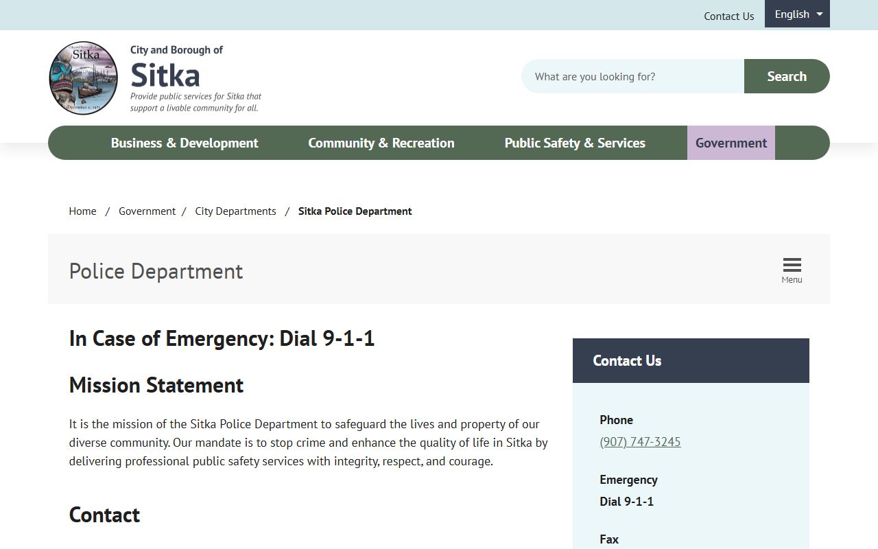 Sitka city and borough public records police department