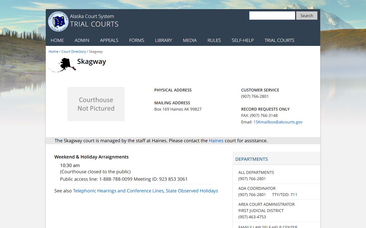 Skagway municipality public records court directory